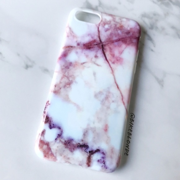 NEW iPhone 7/8 Pink Marble Granite Soft TPU Case - Picture 2 of 7